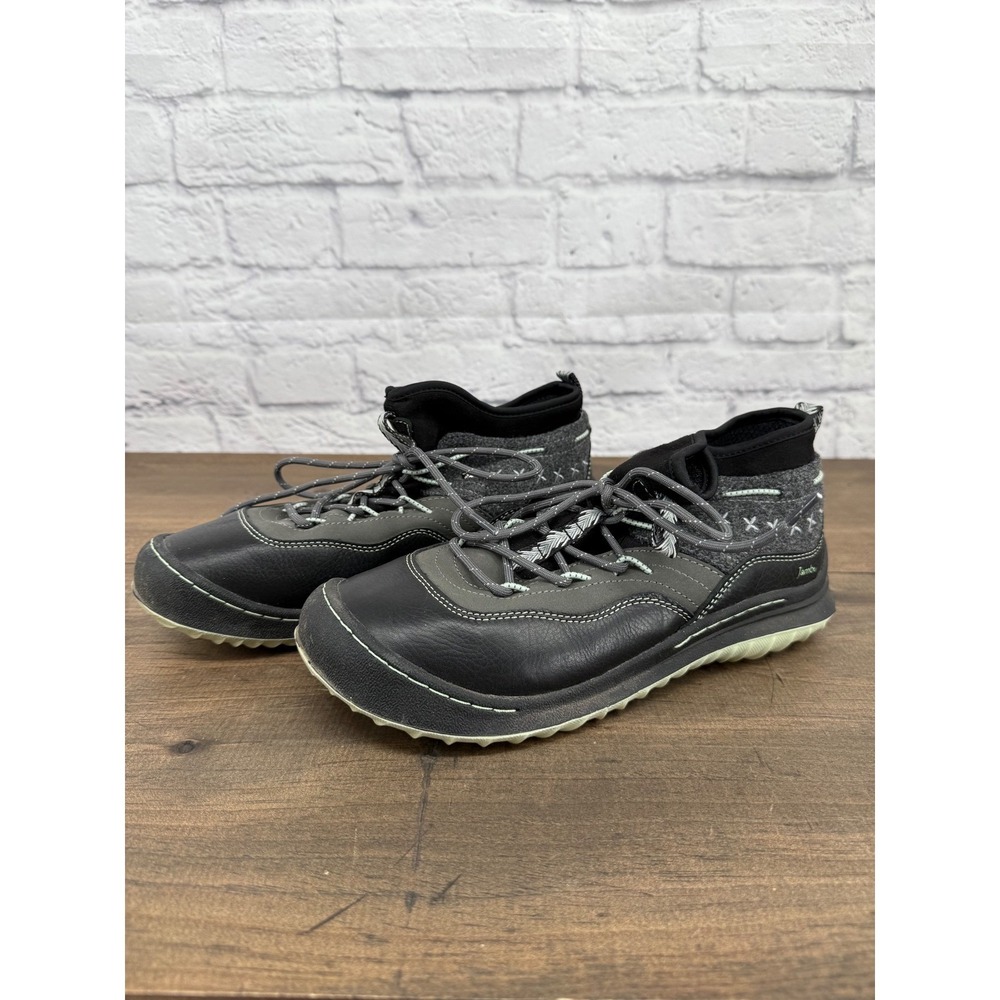 Jambu Mountaineer Women Black Gray Leather Wool Waterproof Hiking Boots 8.5